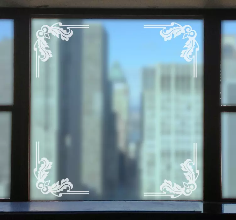 Ornamental Corners Window Sticker - TenStickers