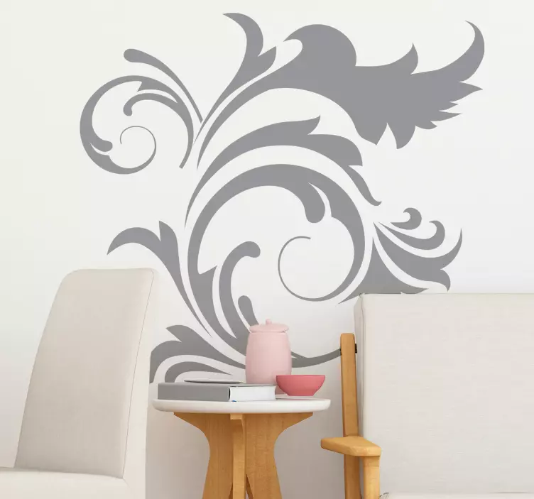 Ornamental Floral Plant Wall Sticker - TenStickers