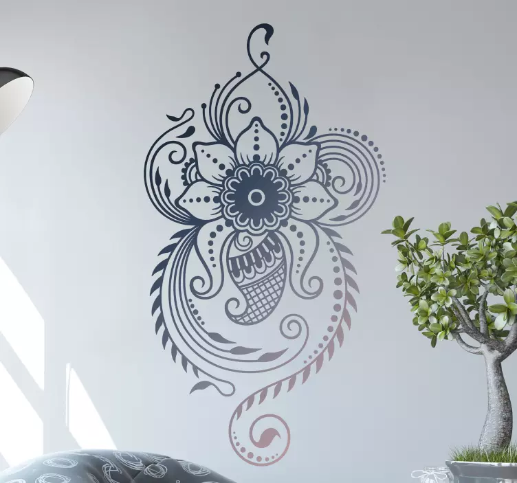 Ornate Floral Pattern decoration wall sticker - TenStickers