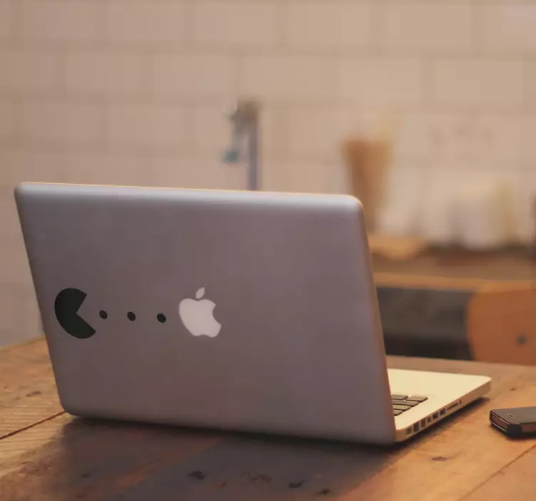 Pacman Video Game Laptop Sticker - TenStickers