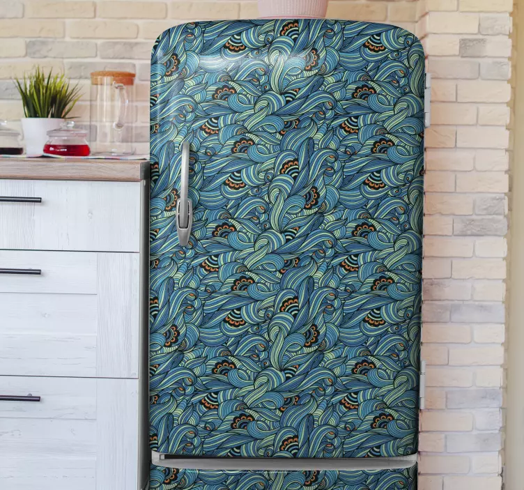 Paisley flower pattern fridge sticker - TenStickers