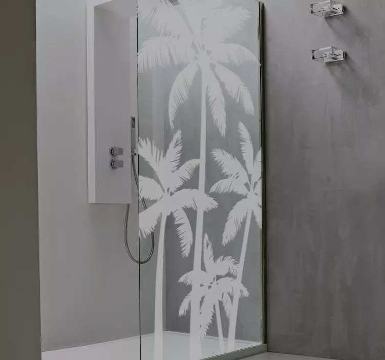 Palm Trees Translucent Shower Screen Sticker - TenStickers