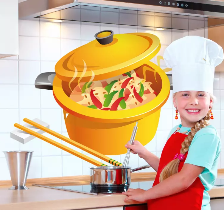 Pan oriental food kitchen wall sticker - TenStickers