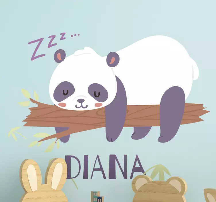 PANDA SLEEPING ON BRANCH petsticker - TenStickers