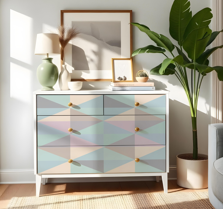 pastel color triangles furniture sticker - TenStickers