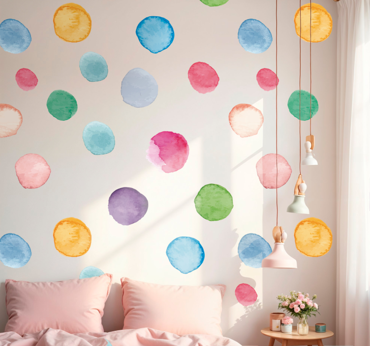 Pastel multicolor dots wall sticker - TenStickers