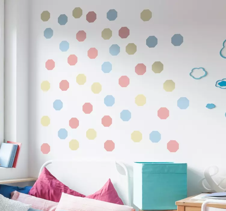Octagonal Shapes Geometric Wall Sticker - TenStickers