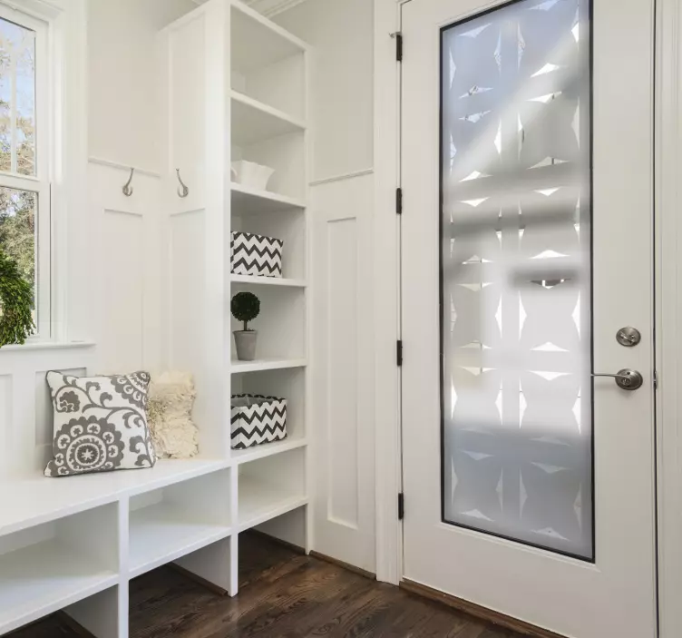 Abstract geometric pattern design door sticker - TenStickers