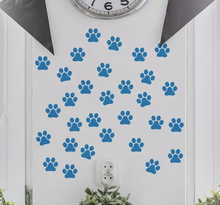 Set of paw prints animal wall sticker - TenStickers
