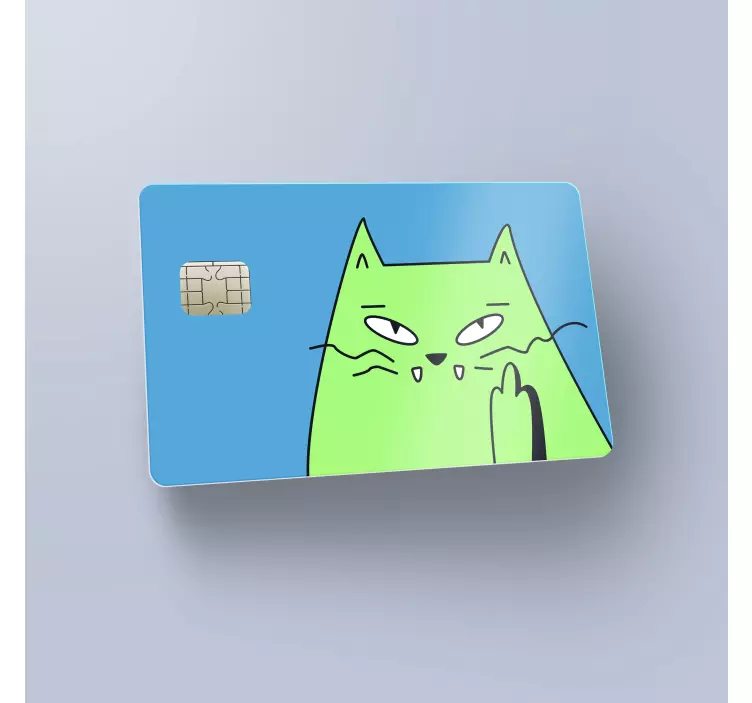 Peeping cat bank card sticker - TenStickers