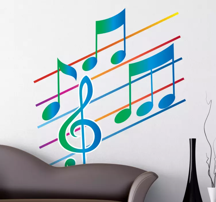 Bar with Musical Notes  Music Wall Sticker - TenStickers