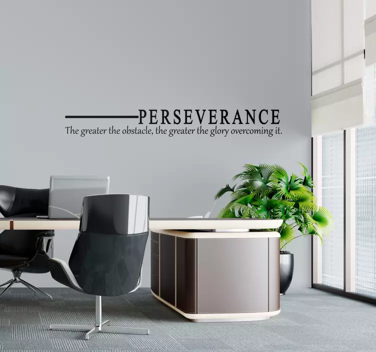 Perseverance inspirational office wall stickers - TenStickers