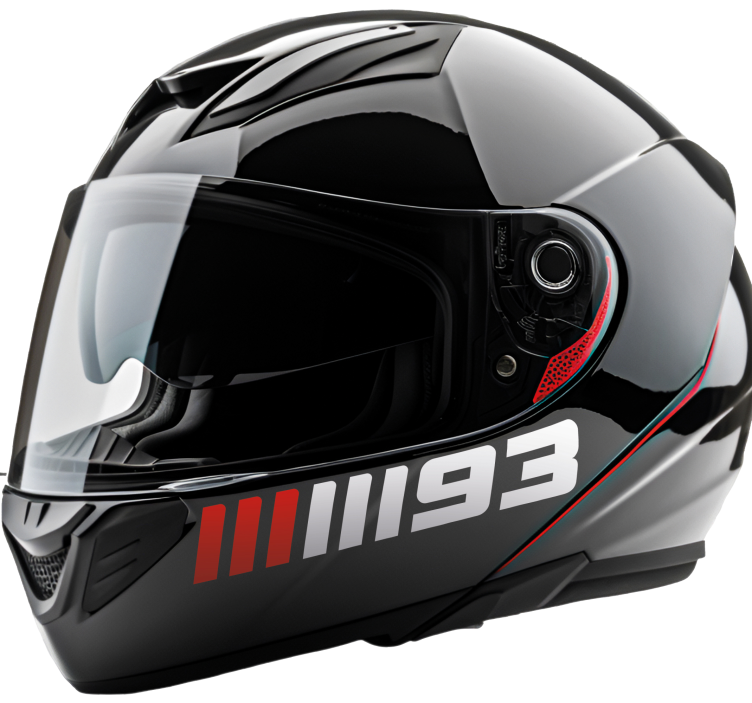 Personalised number design motorbike sticker - TenStickers