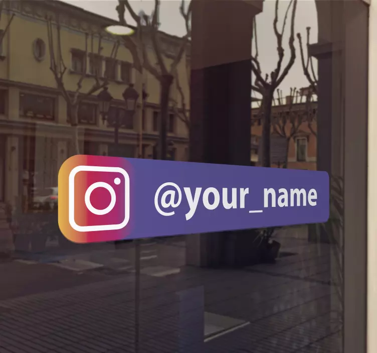 Custom purple Instagram logo shop window sticker - TenStickers