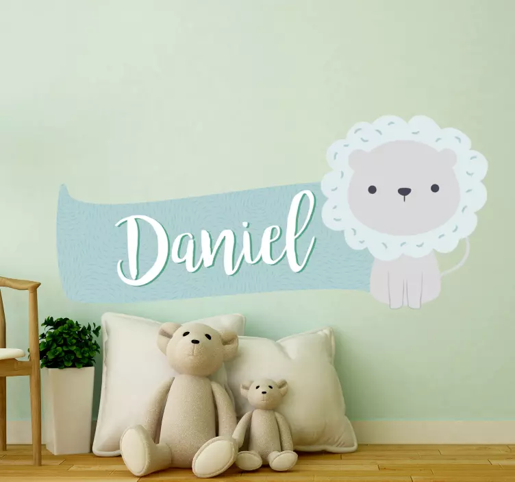 Personalized Cute Lion Design wall sticker for kids - TenStickers