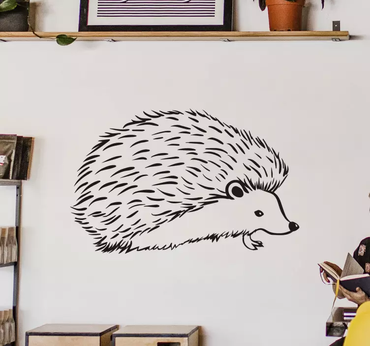 Pet sticker charming hedgehog design - TenStickers