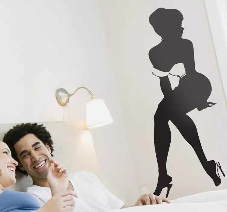 Pin Up Girl Silhouette Wall Sticker - TenStickers