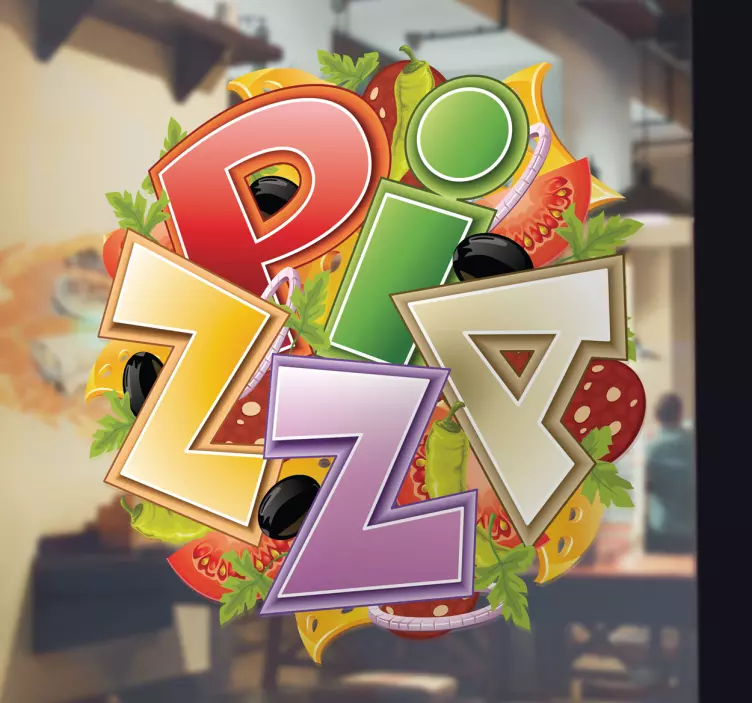 Pizza logo shop window sticker - TenStickers