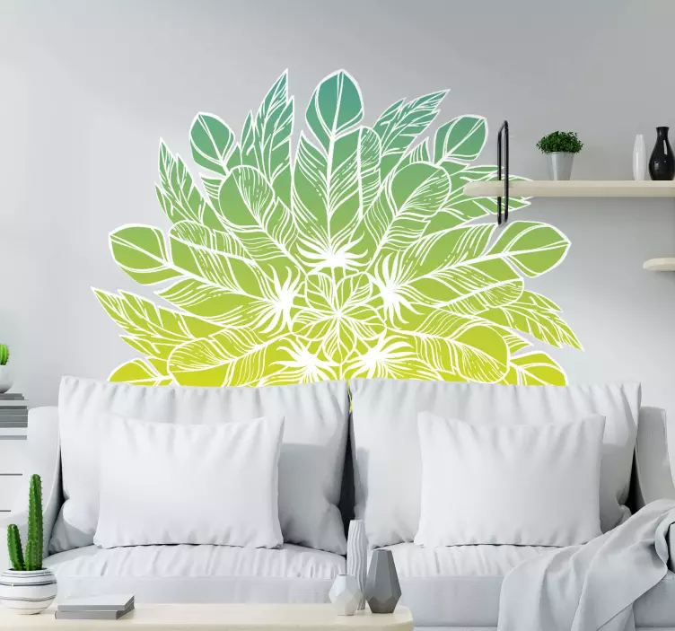 Plant sticker leafy round design - TenStickers
