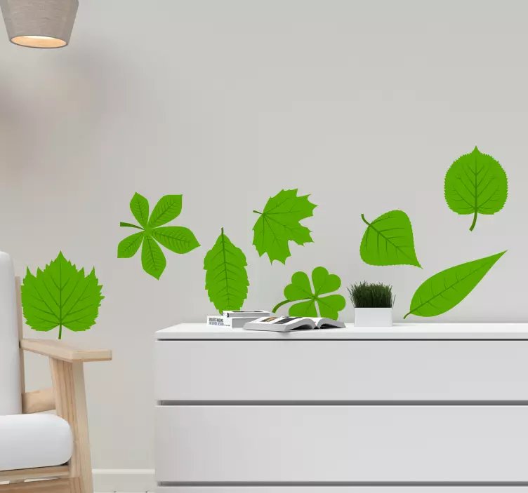 Plant sticker with green leaf patterns - TenStickers