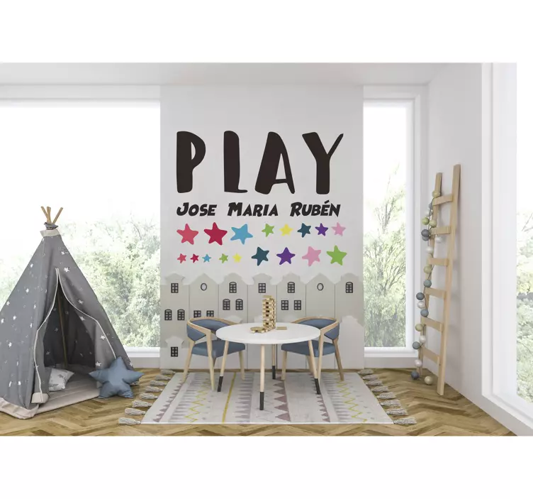 PLAY CUSTOM TEXT ALLOWS FUN wall sticker for kids - TenStickers