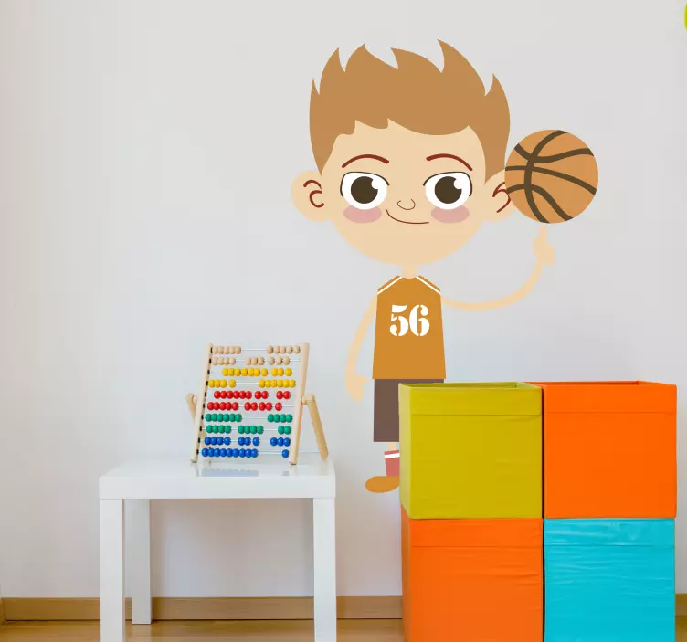 Playful Basketball Boy sport sticker - TenStickers