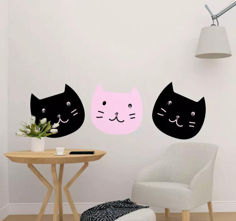 Black and pink design wall sticker - TenStickers