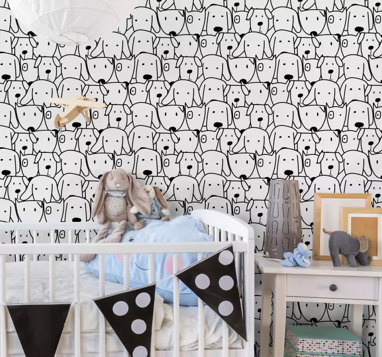 Playful dog faces wall sticker - TenStickers