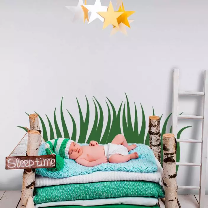 Playful Grass Background wall sticker for kids - TenStickers