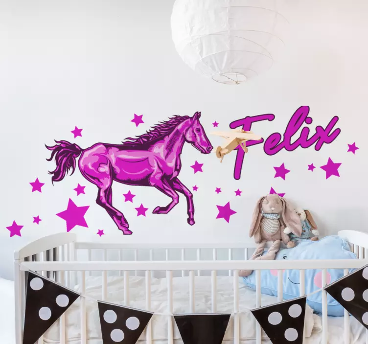 Playful horse fantasy wall sticker for kids - TenStickers