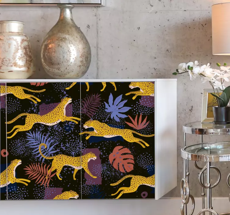 Jumping leopards furniture sticker - TenStickers