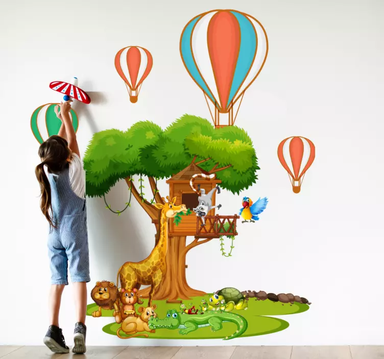 Playful Jungle Scene wall sticker for kids - TenStickers