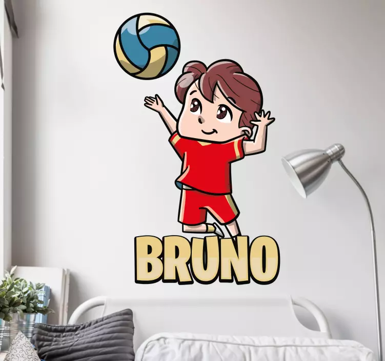 Playful Kid Volleyball wall sticker for kids - TenStickers