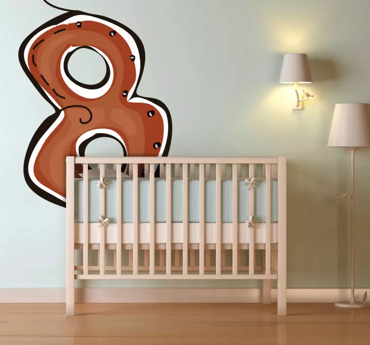 Playful Number Eight wall sticker for kids - TenStickers