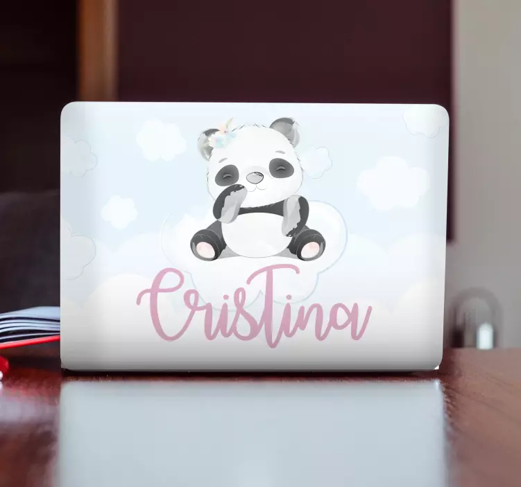 Playful Panda Character laptop skin - TenStickers