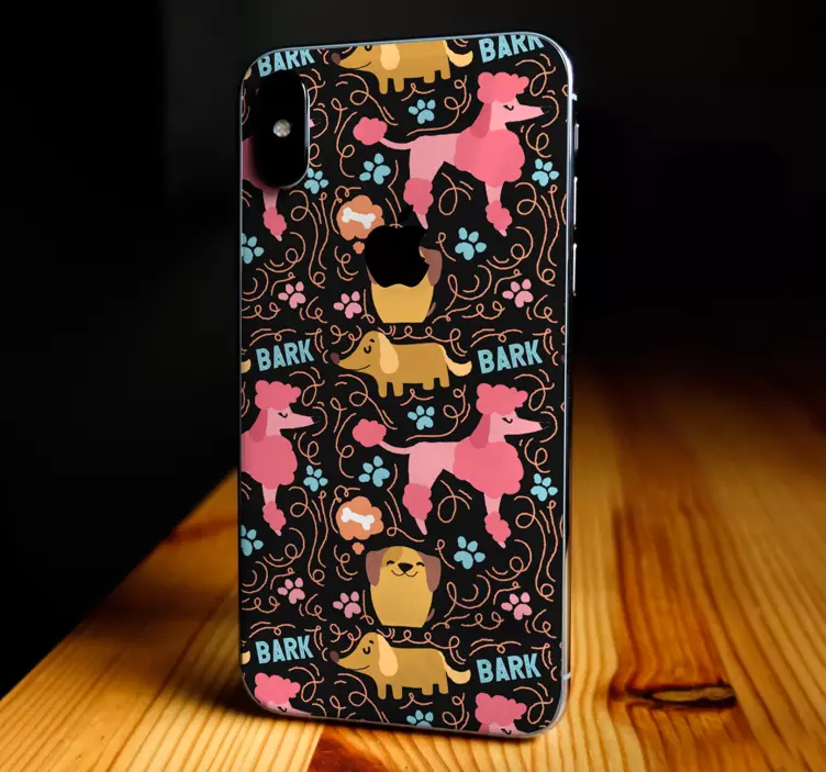 Playful Pet Patterns iPhone sticker - TenStickers