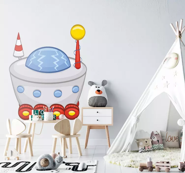 Playful Rocket Ship wall sticker for kids - TenStickers