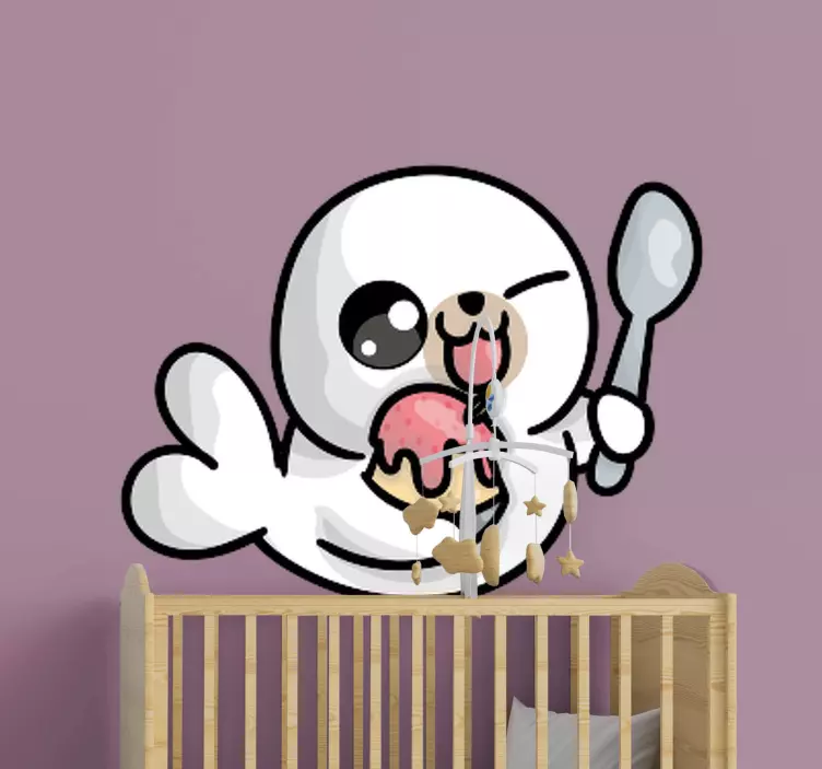 Playful Seal Enjoying Ice Cream petsticker - TenStickers