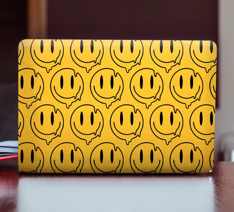 Yellow smiley faces laptop skin - TenStickers