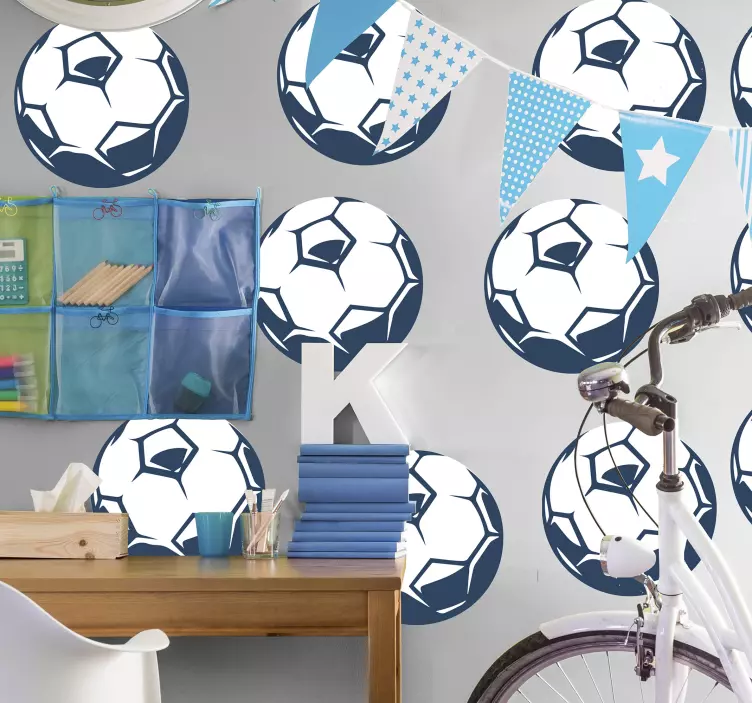 Playful Soccer Patterns football sticker - TenStickers