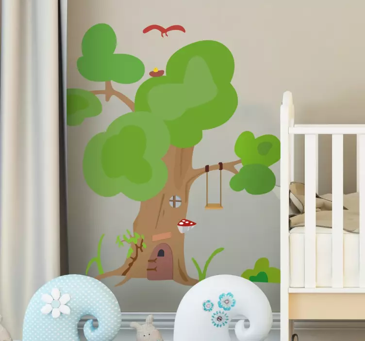 Playful Tree Scene wall sticker for kids - TenStickers