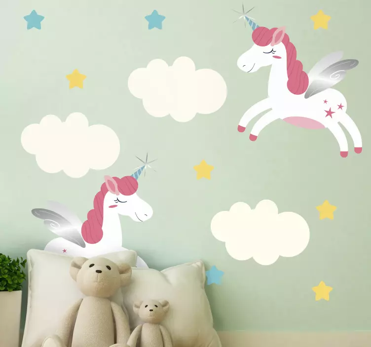 Playful Unicorn Design petsticker - TenStickers