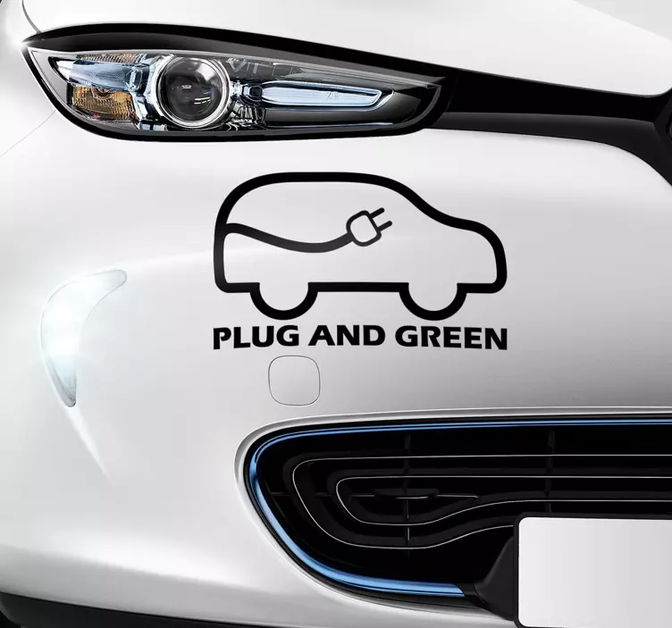 Plug and Green Vehicle Decal - TenStickers