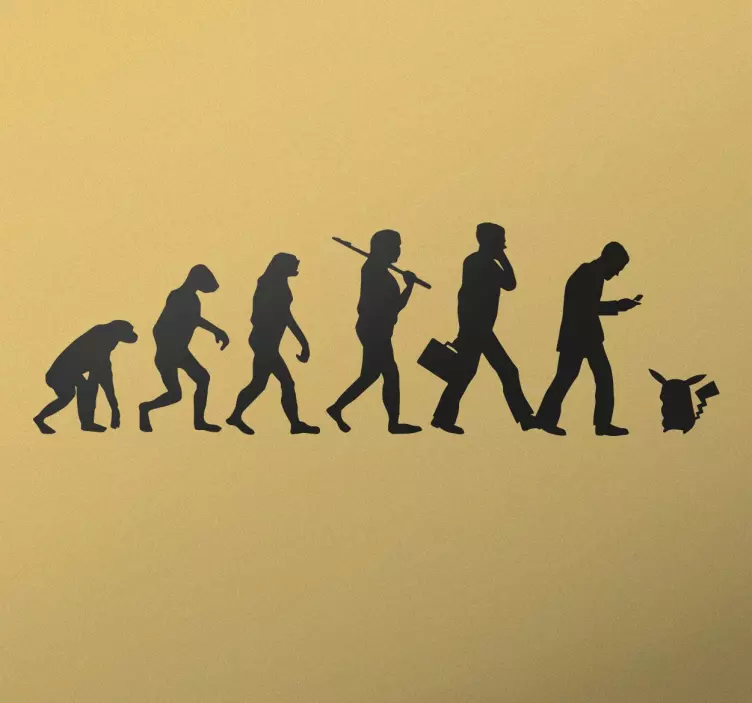 Pokémon Video Game Human Evolution Wall Sticker - TenStickers