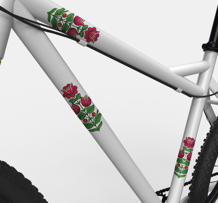 Polish flowers with grid bike sticker - TenStickers