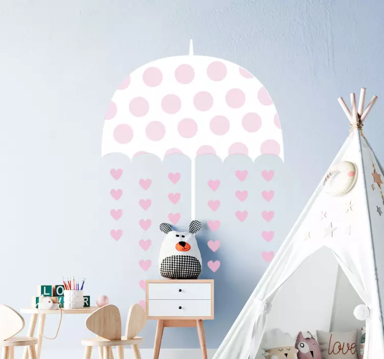 Polka Dot Umbrella wall sticker for kids - TenStickers
