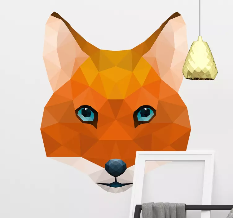Polygonal Fox Head animal wall sticker - TenStickers