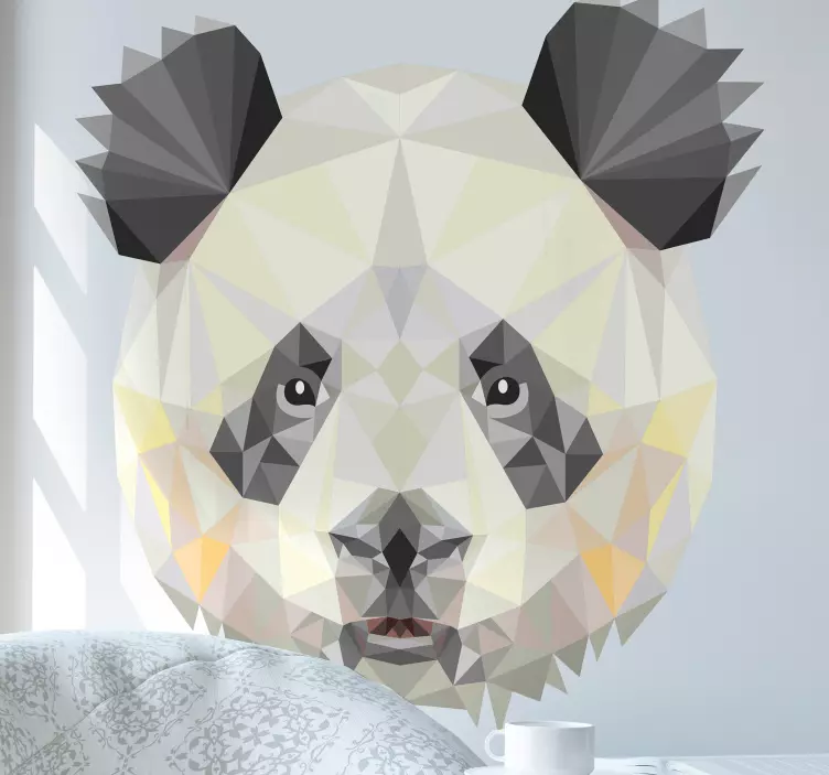 Polygonal Panda Face animal wall sticker - TenStickers