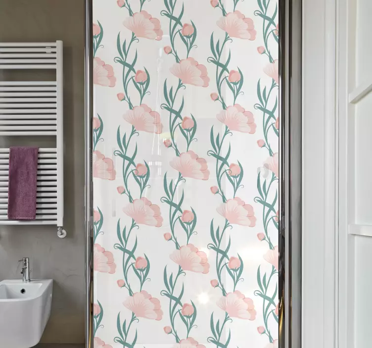 Poppy flower shower screen sticker - TenStickers