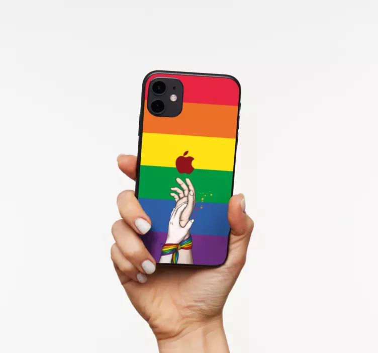 Pride hands display iPhone sticker - TenStickers
